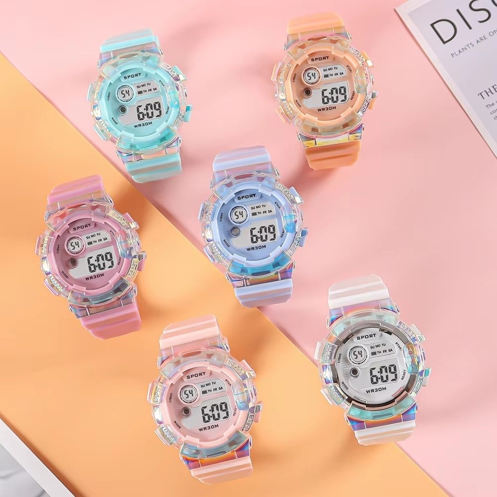 Smartwatch Digital Watches For Kid Girl - ساعات رياضية للأطفال مقاومة للماء، تتميز