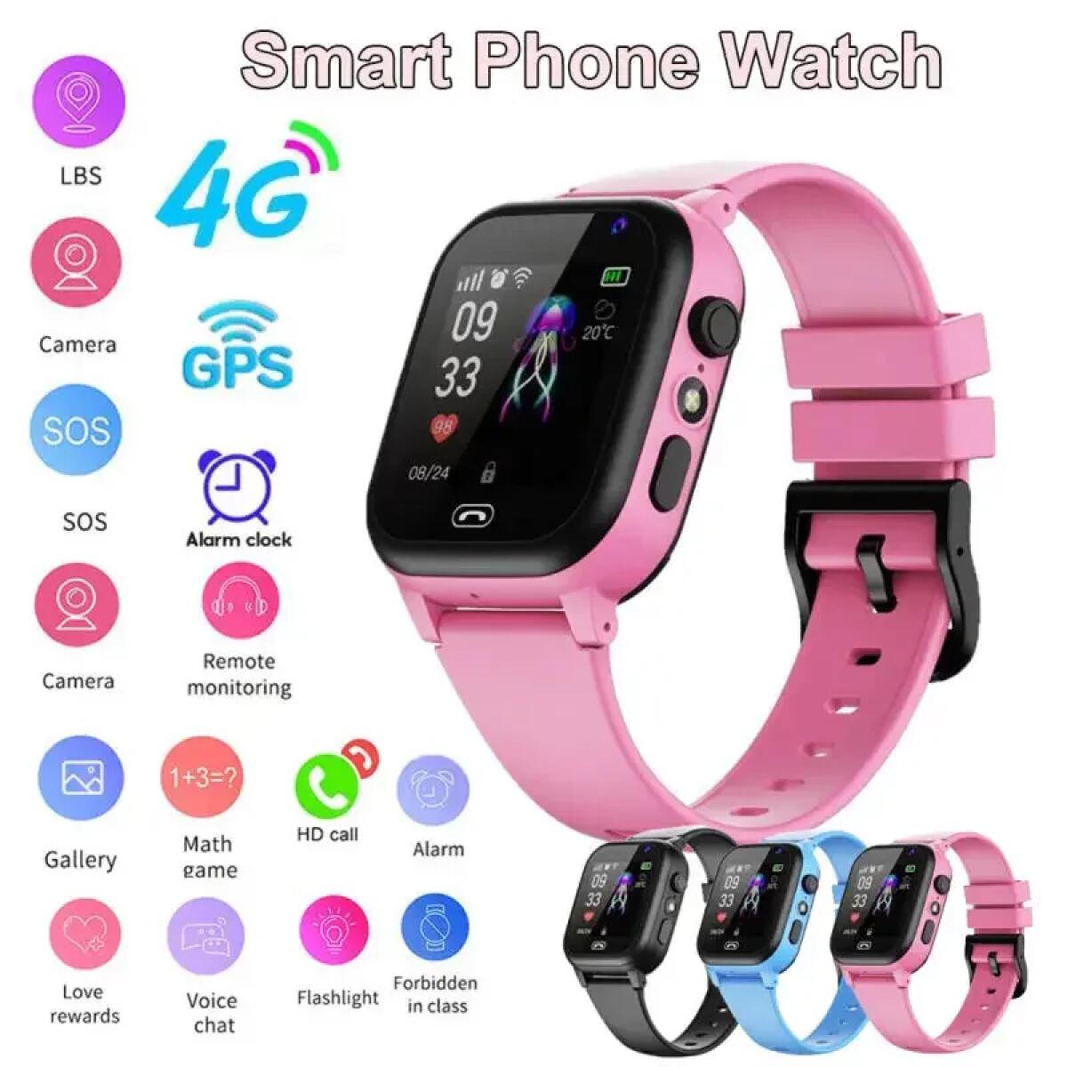 ساعة ذكية للأطفال 4G متعددة ال - مراجعة Smartwatch Watches For Kids With Gps وسعره