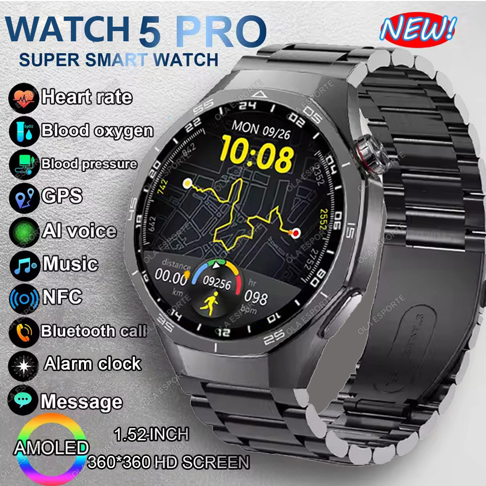 ساعة ذكية جديدة 5 برو بشاشة AM - مراجعة Smartwatch Watches For Women With Gps وسعره
